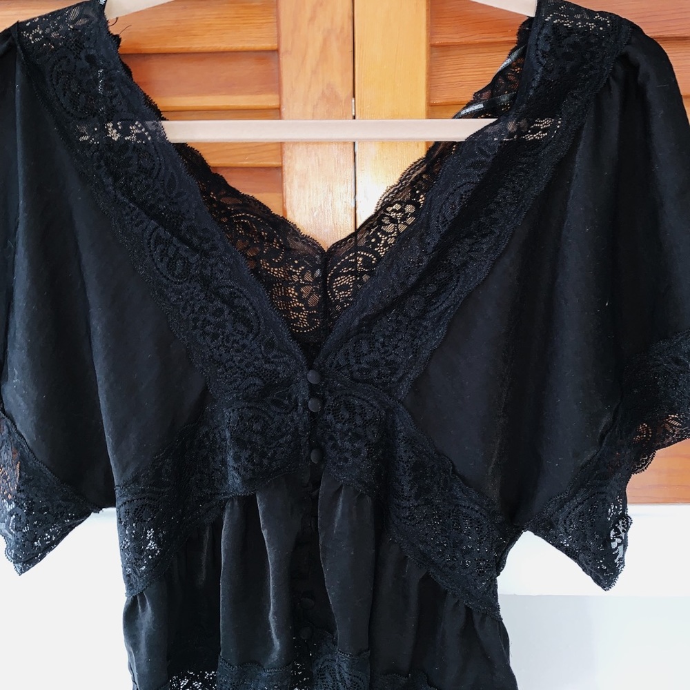 Lace | Black | Top | Size: L